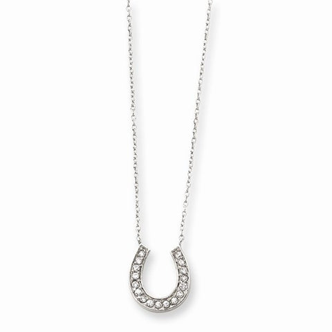 Sterling Silver Horseshoe CZ Necklace