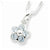 Sterling Silver Blue Topaz Flower Pendant on Chain