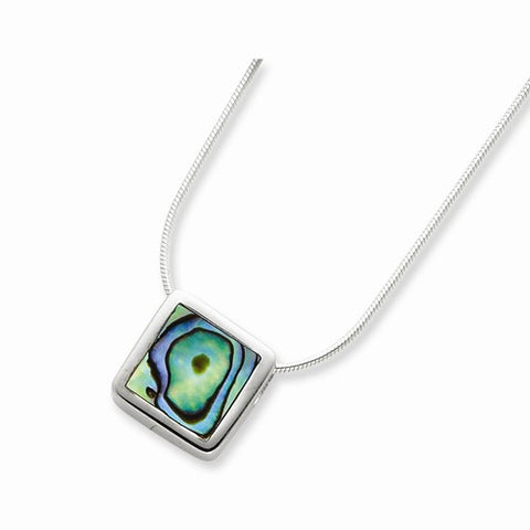 Sterling Silver Abalone Pendant On Necklace