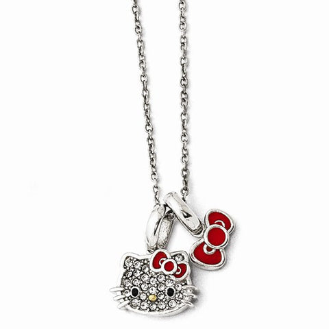 Sterling Silver Gold-Tone Hello Kitty Crystal, Enamel Necklac Necklace