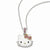 Sterling Silver Hello Kitty Enamel, Pink Crystal Gold-Tone Necklace