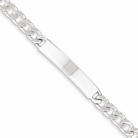 Sterling Silver Polished Engraveable Curb Link Id Bracelet