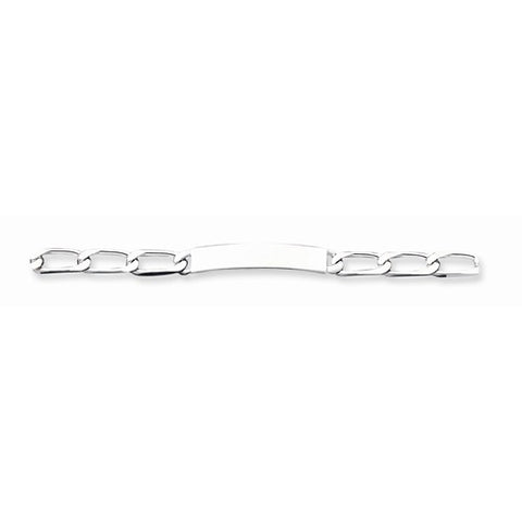 Sterling Silver Polished Engravable Open Link Id Bracelet