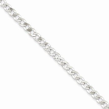 Sterling Silver Close Link Flat Curb Chain