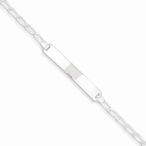 Sterling Silver Open Link Id Bracelet