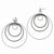 Sterling Silver & Ruthenium Plated Diamond-cut Post Hoop Earrings