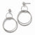 Sterling Silver Polished & Textured Post Dangle Hoop Earrings