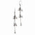 Sterling Silver Textured Beads Triple Str& Dangle Earrings