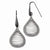 Sterling Silver Ruthineum Diamond-cut Wire Teardrop Earrings