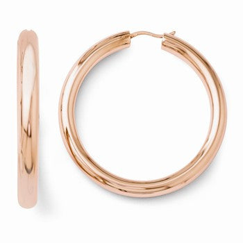 Sterling Silver Rose Gold-plated 5mm Tube Earrings