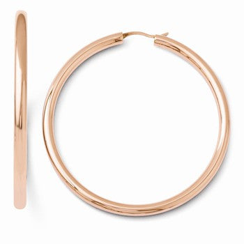 Sterling Silver Rose Gold-plated 3.5mm Tube Earrings