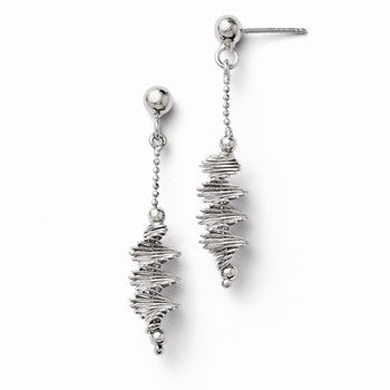 Sterling Silver Twist Post Dangle Earrings