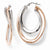 Sterling Silver Rose Gold-plated Double Oval Hoop Earrings