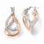 Sterling Silver Rose Gold-plated Double Hoop Earrings