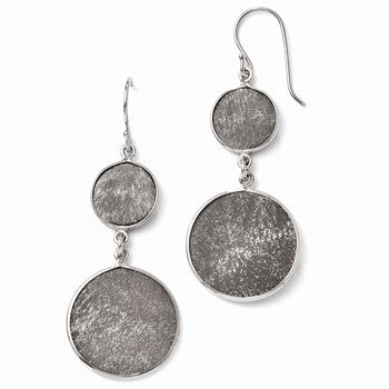 Sterling Silver Ruthenium-plated Shepherd Hook Earrings