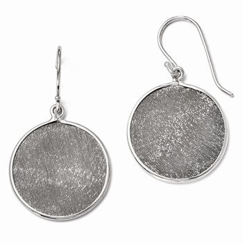 Sterling Silver Ruthenium-plated Shepherd Hook Earrings