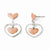 Sterling Silver Rose-plated Polished Heart Post Earrings