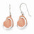 Sterling Silver Rose-plated Polished & Textured Heart Earrings