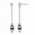 Sterling Silver Ruthenium-plated Diamond-cut Post Dangle Earrings