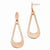 Sterling Silver Rose Gold-plated Scratch Finish Post Earrings