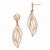 Sterling Silver Rose Gold-plated Scratch Finish Post Earrings