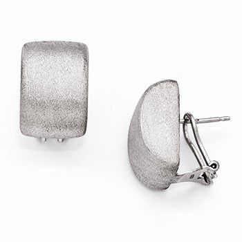 Sterling Silver Brushed Omega Back Earrings