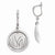 Sterling Silver Polished & Brushed Crystal Earrings