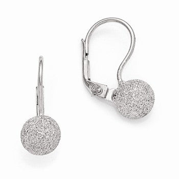 Sterling Silver Radiant Essence Rhodium-plated Leverback Earrings