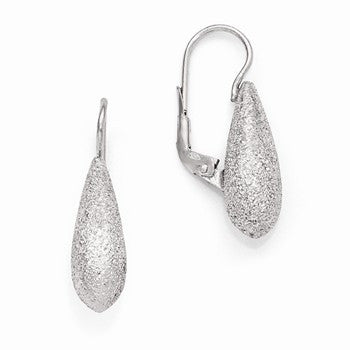 Sterling Silver Radiant Essence Rhodium-plated Leverback Earrings