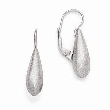 Sterling Silver Radiant Essence Rhodium-plated Leverback Earrings