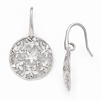 Sterling Silver Polished Textured Earrings