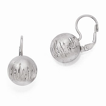 Sterling Silver Radiant Essence Rhodium-plated Diamond-cut Earrings