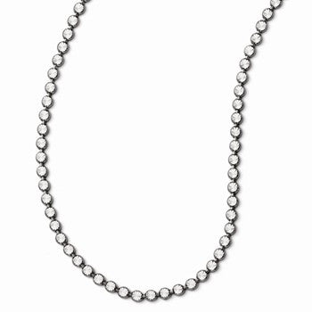 Sterling Silver and Ruthenium-Plated Diamond-Cut Necklace