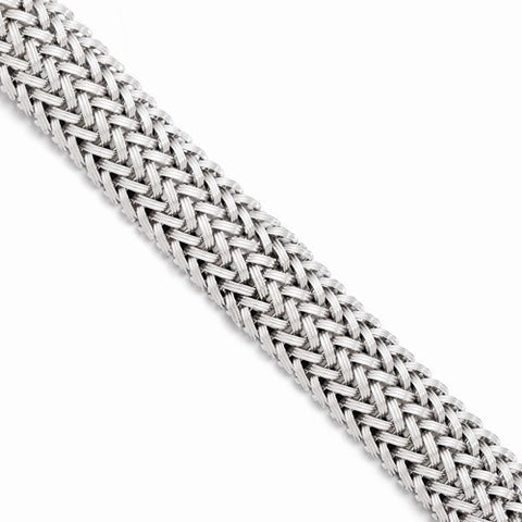 Sterling Silver Polished Mesh Braided Bracelet