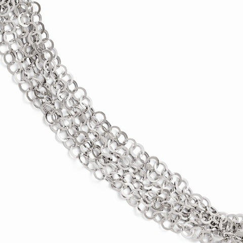 Sterling Silver Polished -Layer Fancy Link Bracelet