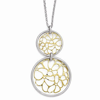 Sterling Silver Gold-Tone Flash Plated Polished Necklace