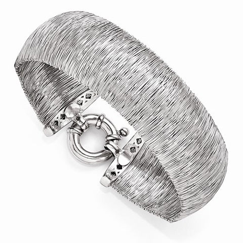 Sterling Silver Polished and Textured Bracelet