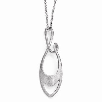 Sterling Silver Scratch Finish Necklace