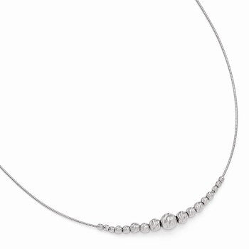 Sterling Silver Diamond-Cut Beaded Necklace