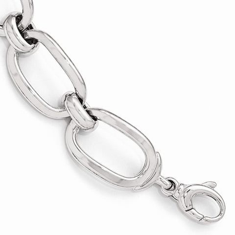 Sterling Silver Polished Fancy Link Bracelet