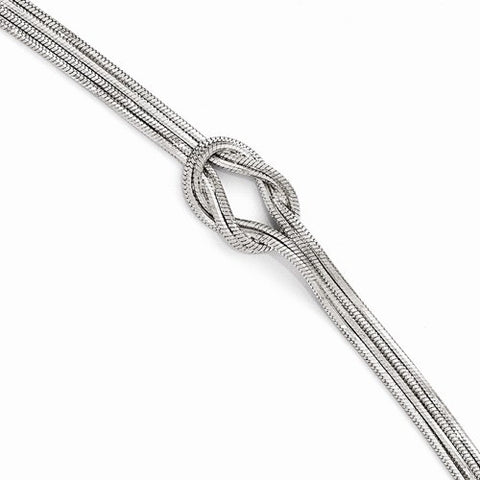 Sterling Silver Polished Fancy Knot Bracelet