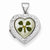 Sterling Silver MOP with 4 Leaf Clover 2-Frame Heart Locket