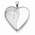 Sterling Silver 20mm Cross Satin/Polished Heart Locket