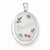 Sterling Silver 19mm Brushed Grandma Enamel Flowers Oval Locket