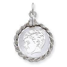 Sterling Silver Engraveable Boy Disc Charm hide-image