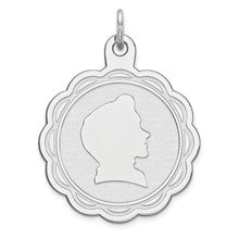 Sterling Silver Engraveable Boy Disc Charm hide-image