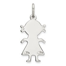 Sterling Silver Engraveable Girl Disc Charm hide-image