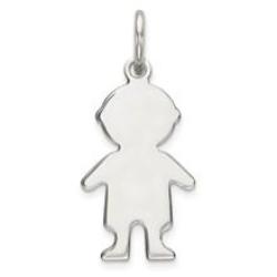 Sterling Silver Engraveable Boy Disc Charm hide-image