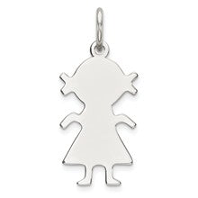 Sterling Silver Engraveable Girl Disc Charm hide-image