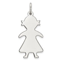 Sterling Silver Engraveable Girl Disc Charm hide-image